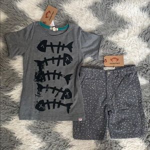 NWT Appaman Fishbones Graphic Tee & Coastal Shorts